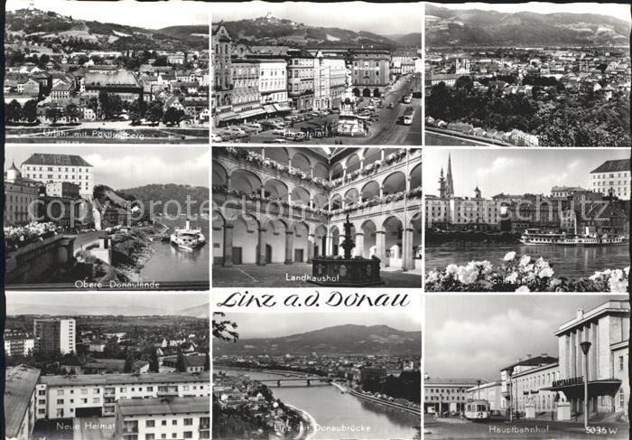 Linz Donau Donaupartie Bruecke Landhaushof