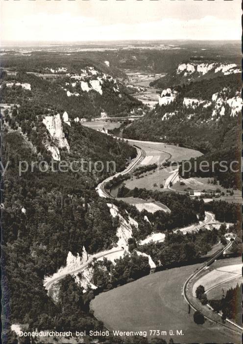 Schloss Werenwag Fliegeraufnahme am Donaudurchbruch