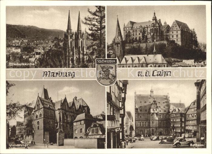 Marburg Lahn Elisabethenkirche Schloss Universitaet Rathaus