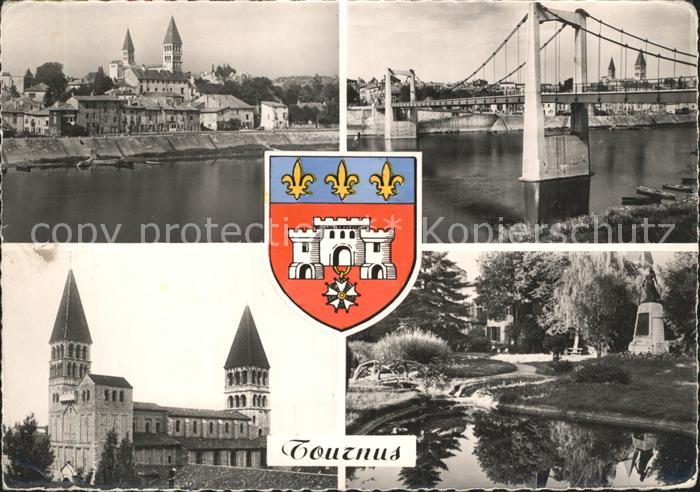 Tournus Brueckenpartie Kirche Denkmal