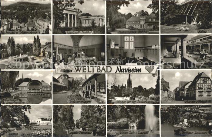 Bad Nauheim Teilansichten Kurort Park Teich Konzertpavillon Altstadt Saline Kurh