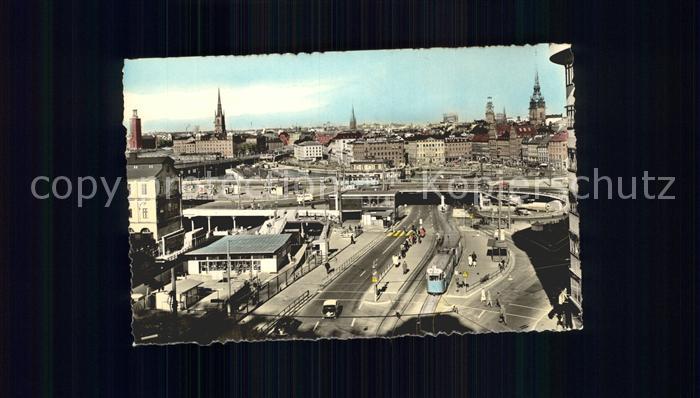 Stockholm Motiv fran Slussen handkolorerat