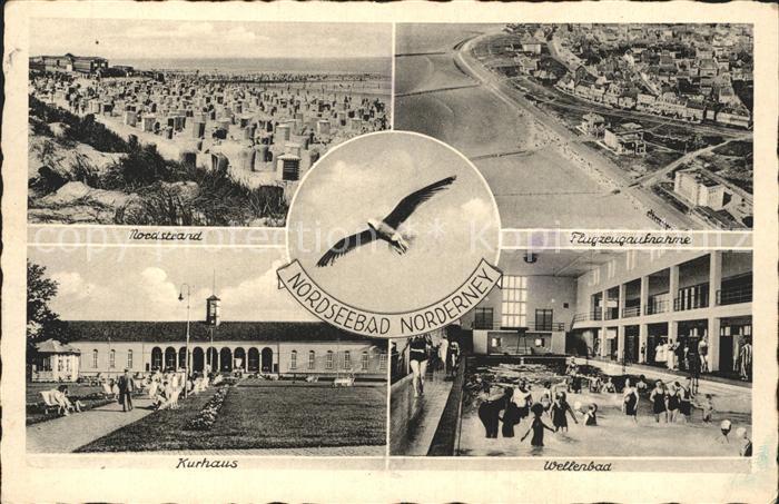 Norderney Nordseebad Nordstrand Kurhaus Wellenbad Moewe Fliegeraufnahme