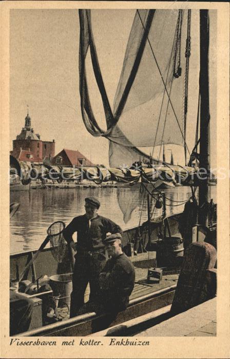 Enkhuizen Vissershaven met kotter Fischerhafen Kutter