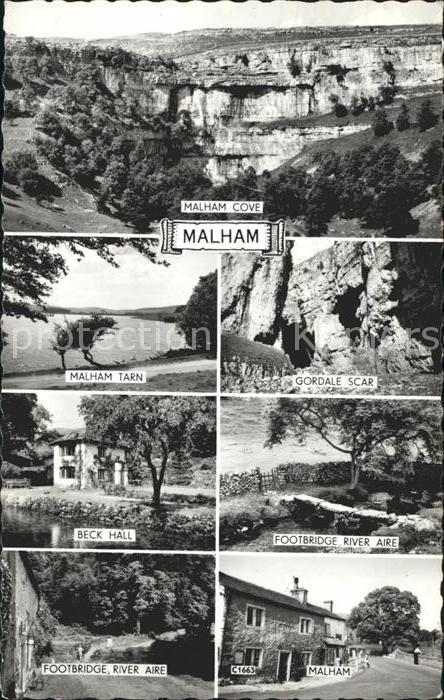 Malham Yorkshire Cove Tarn Gordale Scar Beck Hall Footbridge Rive Aire