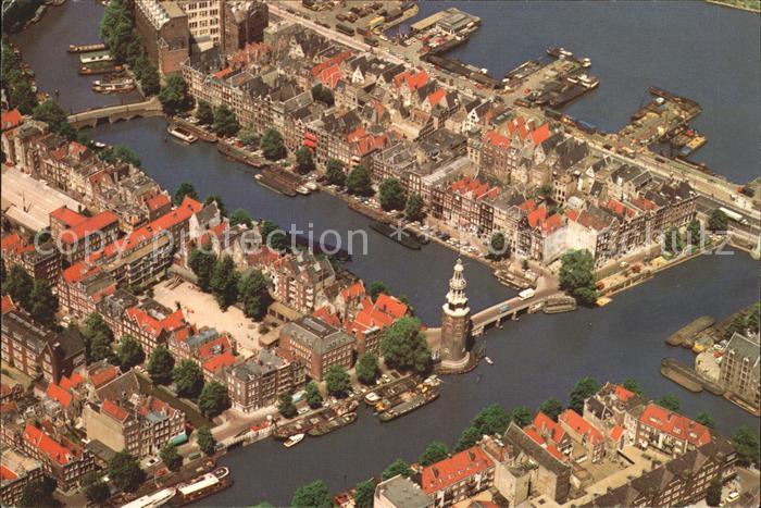 Amsterdam Niederlande Montelbaanturm und Umgebung Fliegeraufnahme