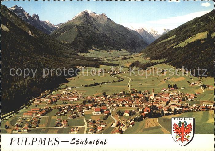 Fulpmes Tirol Panorama Stubaital Alpen Wappen