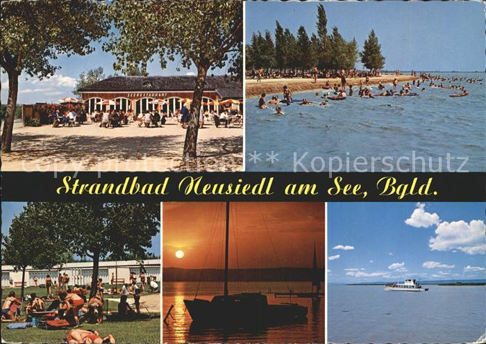 Neusiedl See Strandbad Sonnenuntergang Neusiedlersee Faehre