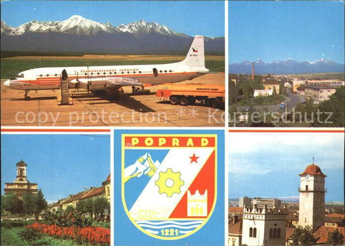 Podrad Teilansichten Kirche Hohe Tatra Flughafen Passagierflugzeug