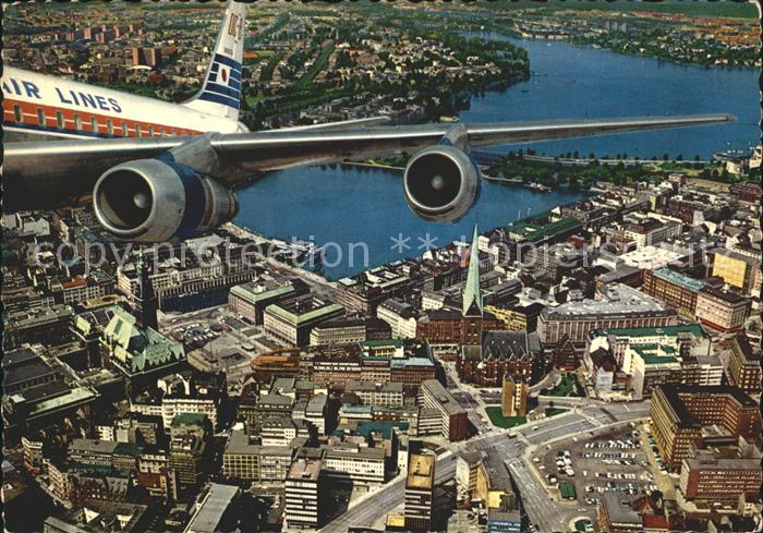 HAMBURG  CITY City mit Binnenalster und Aussenalster Flugzeug