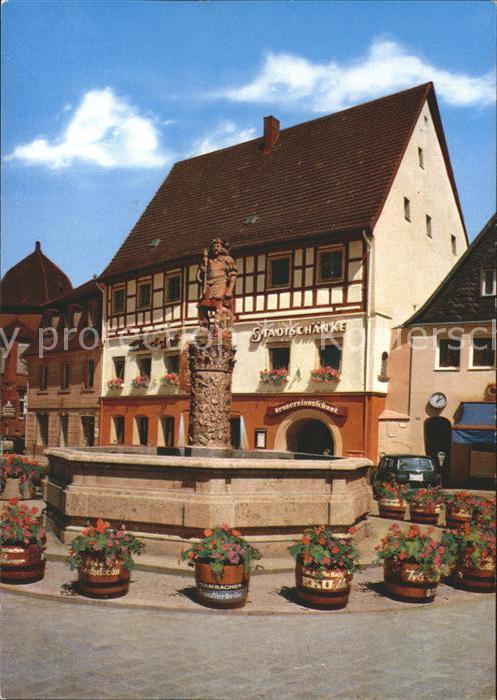 Kulmbach Bayern Zinsfelder Brunnen am Holzmarkt Gasthaus Stadtschaenke