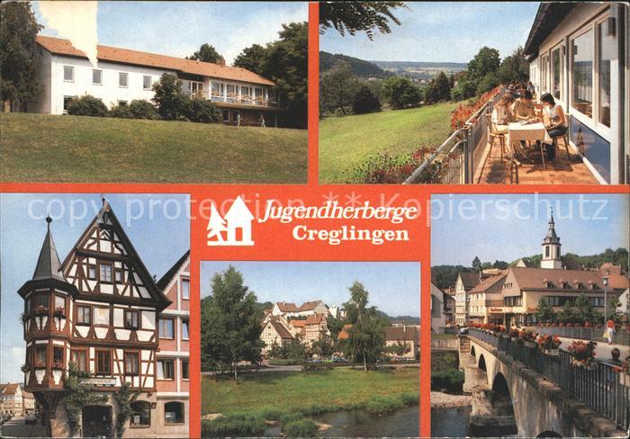 Creglingen Jugendherberge Fachwerkhaus Erker Bruecke