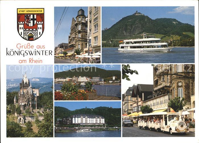 Koenigswinter Teilansichten Rhein Dampfer Touristenbahn Hotel Drachenfels Schlos
