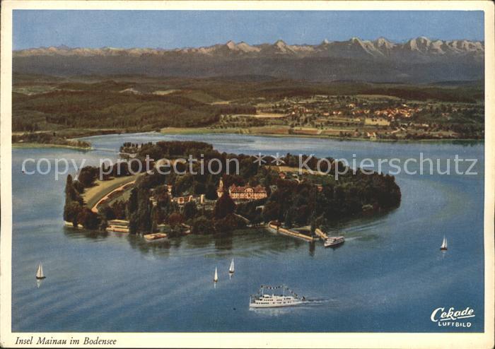 Insel Mainau Alpenkette Fliegeraufnahme