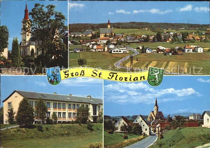 Gross Sankt Florian Ortsansicht mit Kirche Schule