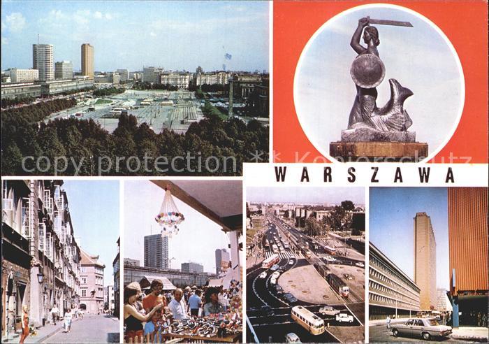 Warszawa Platz Denkmal Strassenpartie Markt Hochhaus Innenstadt