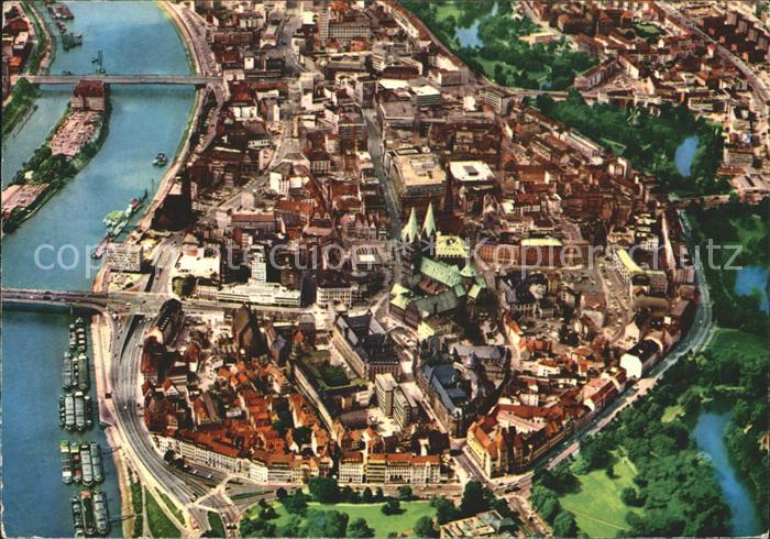 BREMEN  CITY City Dom Weser Fliegeraufnahme