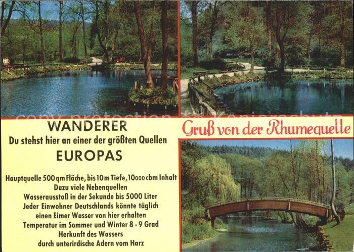 Rhumspringe Rhumequelle eine der groessten Quellen Europas Bruecke