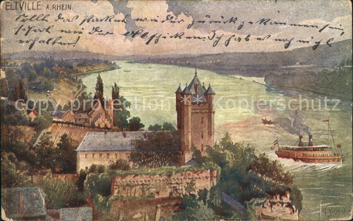 Eltville Rhein Panorama Kirche