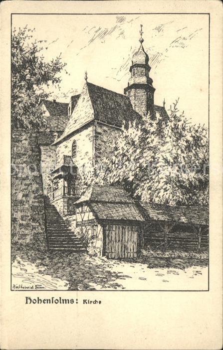 Hohensolms Kirche Federzeichnung
