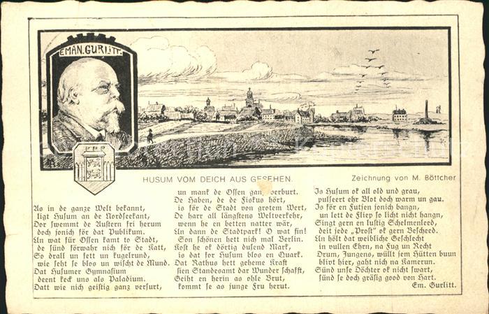 Husum Nordfriesland Blick vom Deich Portrait Emanuel Gurlitt