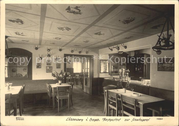 Lichtenberg Erzgebirge Forstgasthof zur Schwingerei Gastraum