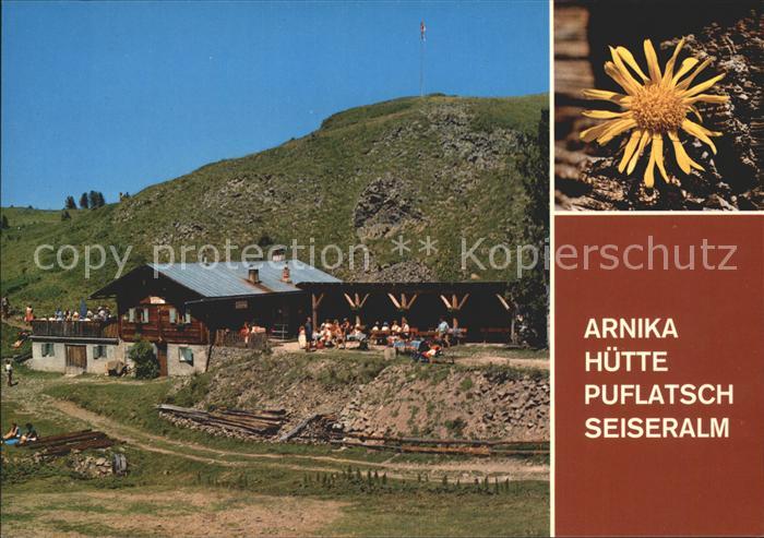 Seiser Alm Dolomiten Jausenstation Arnika Huette Puflatsch