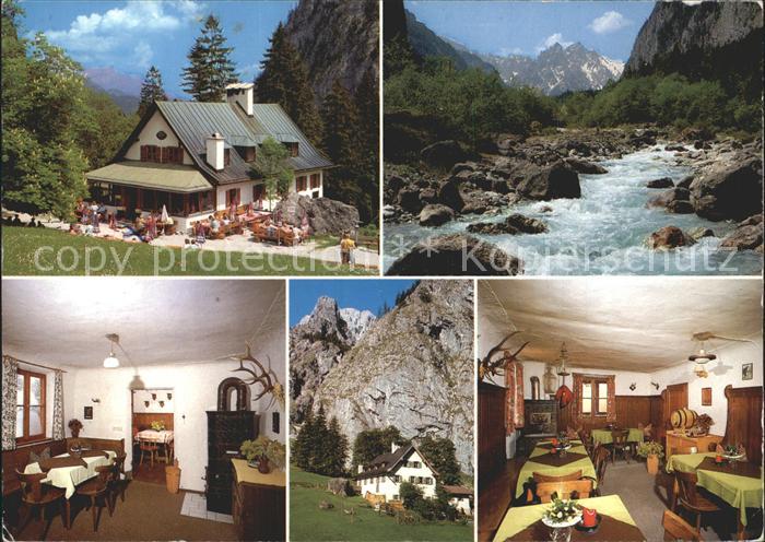 Ramsau Berchtesgaden Berggaststaette Wimbachschloss im Wimbachtal Gastraeume