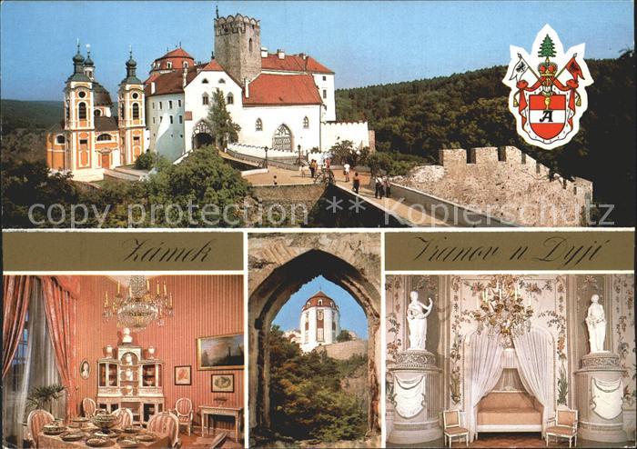 Vranov nad Dyji Zamek Vstupni pruceli zamku Jidelna Sal predku Vrani veze Loznic