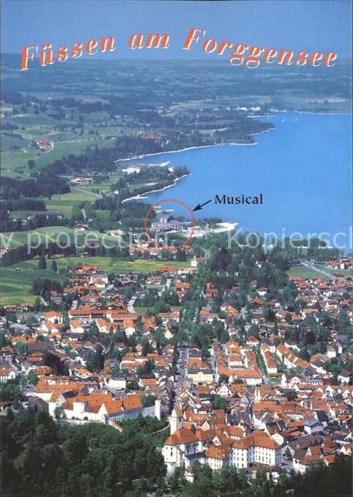 Fuessen Allgaeu am Forggensee Fliegeraufnahme