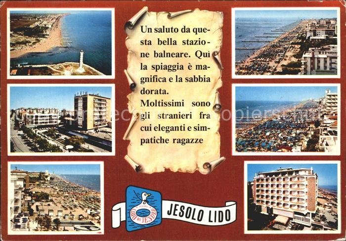 Lido di Jesolo Fliegeraufnahme Strandpartien Hotels