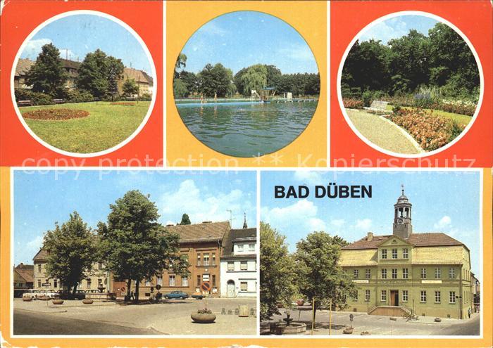 Bad Dueben Platz der Jugend Waldbad Hammermuehle Kurpark Markt Rathaus