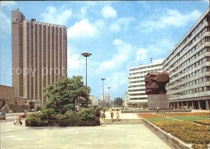 Karl-Marx-Stadt CHEMNITZ Karl Marx Alle mit Interhotel Kongress Karl Marx Monume