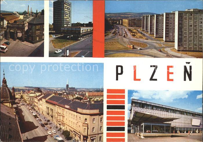 Plzen Pilsen Teilansichten Hochhaeuser