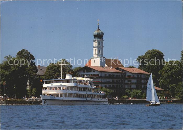 Seeshaupt am Starnbergersee Ausflugsschiff Kirche