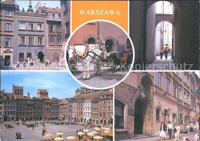 Warszawa Teilansichten Markt Pferdekutsche Gasse