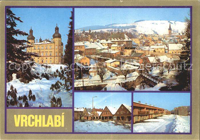 Vrchlabi Zamek Celkovy pohled Historicke domy Nova vystavba