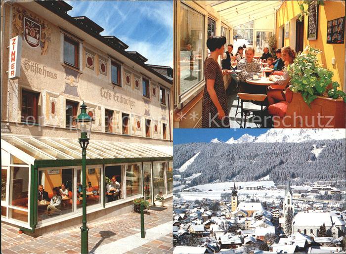 Schladming Obersteiermark Teilansicht Cafe Bar Pension Erlbacher Gaststube