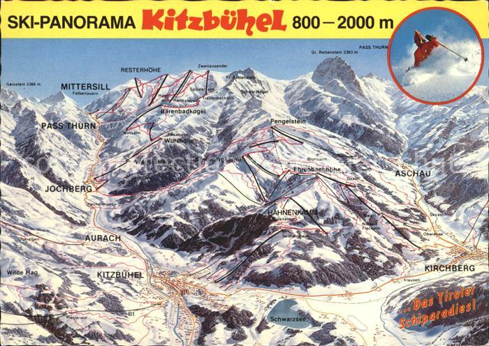 Kitzbuehel Tirol mit Kirchberg Ski Panorama