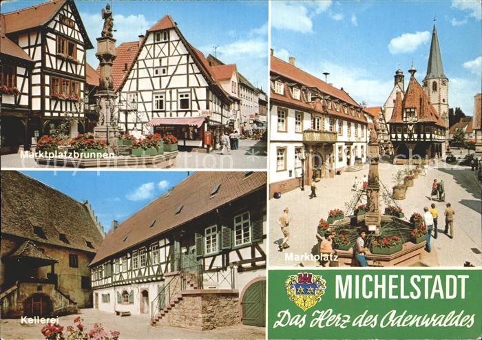 Michelstadt Marktplatz Kellerei Marktplatzbrunnen