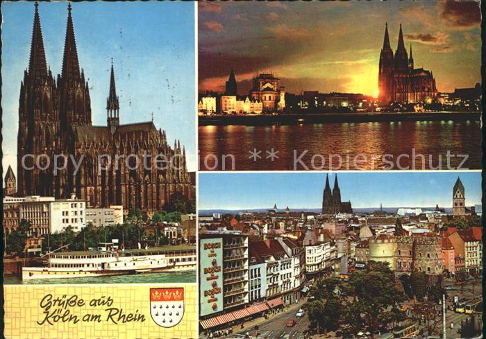 Koeln Rhein Dom Rheinufer Hahnentor