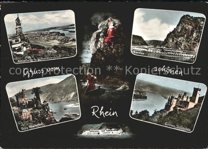 Ruedesheim Rhein Loreley Schloss Stolzenfels Burg Rheinstein