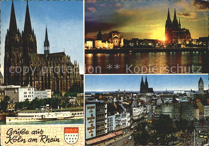 Koeln Rhein Dom Rheinufer Hahnentor