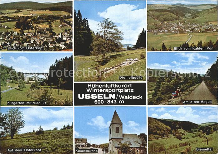 Usseln Blick vom Osterkopf Kurgarten mit Viadukt Kilianskirche