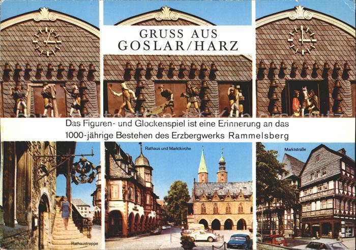 GOSLAR Harz Niedersachsen Das Figuren- und Glockenspiel Rathaus Marktkirche Rath