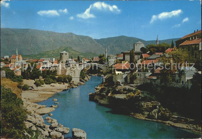 Mostar Moctap Teilansicht mit Bruecke