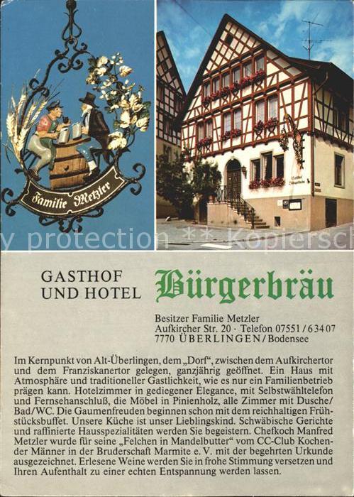 ueberlingen Bodensee Gasthof Hotel Buergerbraeu