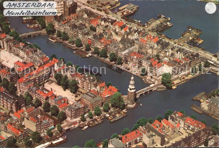 Amsterdam Niederlande Montelbaanturm Fliegeraufnahme