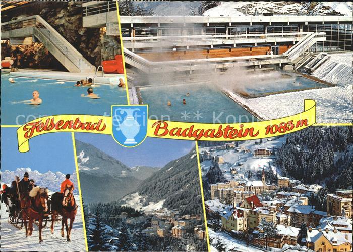 Badgastein Fliegeraufnahme Schwimmbad Teilansicht Kutschenfahrt