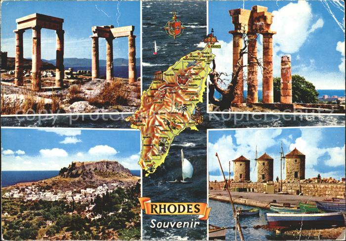 Rhodes Rhodos Greece Hafen Panorama